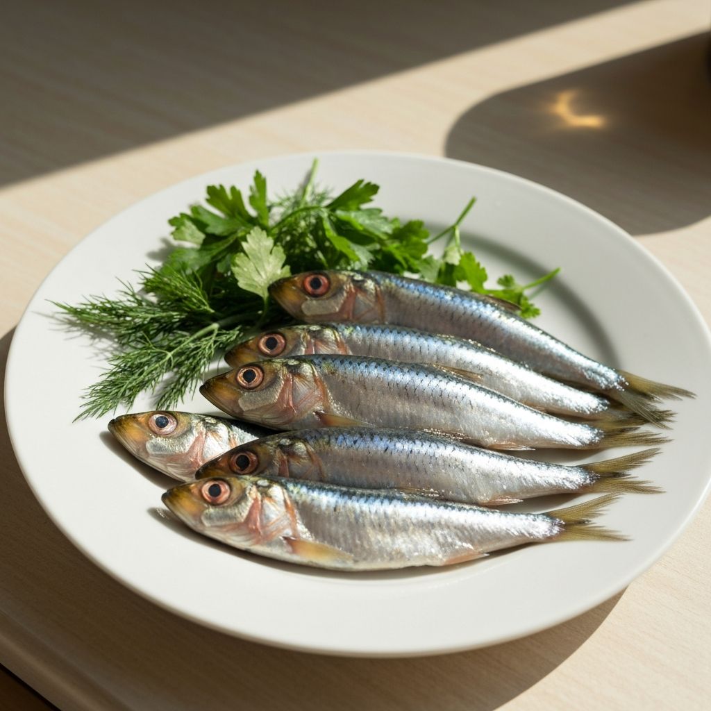 Świeże sardynki na talerzu